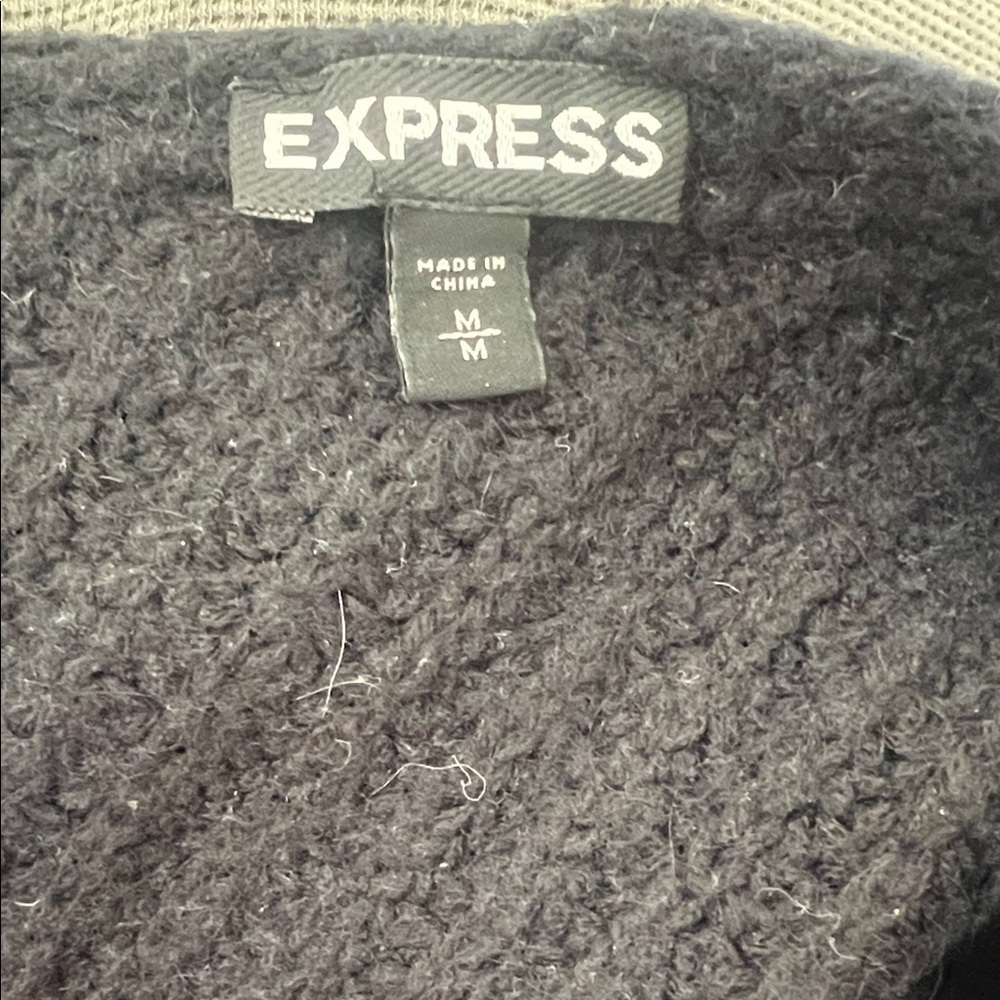 Express Women's Black Ribbed Sweater - Picture 2 of 7